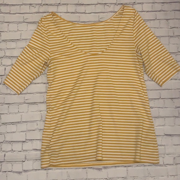 Old Navy Yellow and White Striped Shirt - Picture 1 of 1